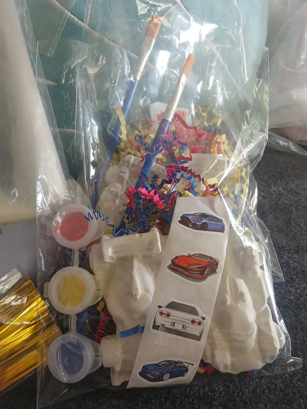 Party Craft Paint-Your-Own White Car Ornaments - Home Party Supplies